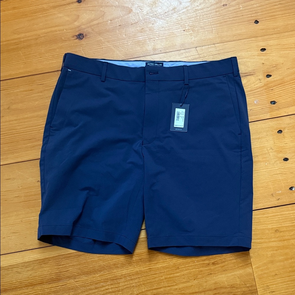 Peter Millar Dark Blue Flat Front Shorts